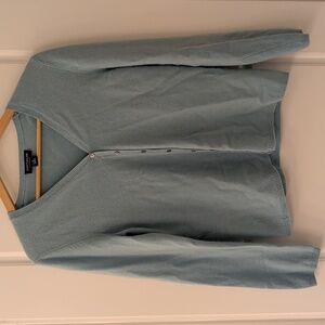 Ann Taylor Women's Light Blue Cashmere Cardigan Sweater In Women's Size M
